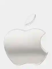 Серый металлик металлическая наклейка-стикер "Яблоко iPhone" на телефон