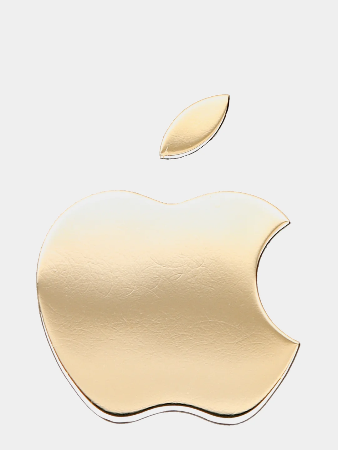 Серый металлик металлическая наклейка-стикер "Яблоко iPhone" на телефон