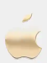 Серый металлик металлическая наклейка-стикер "Яблоко iPhone" на телефон
