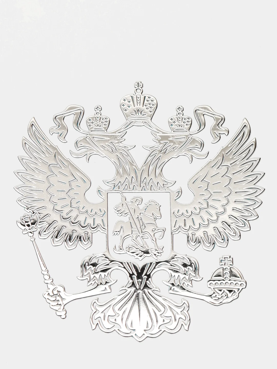 Металлическая наклейка-стикер "Герб РФ" на телефон / авто