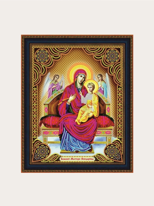 Алмазная мозаика "Икона Божьей Матери Всецарица", LP119, 27*33 см