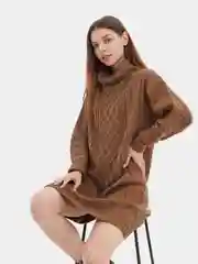 Коричневый платье Зима