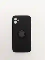 Черный чехол силиконовый с кольцом для iPhone 11, 12, 12 Pro Max, 13, 13 mini айфон про макс