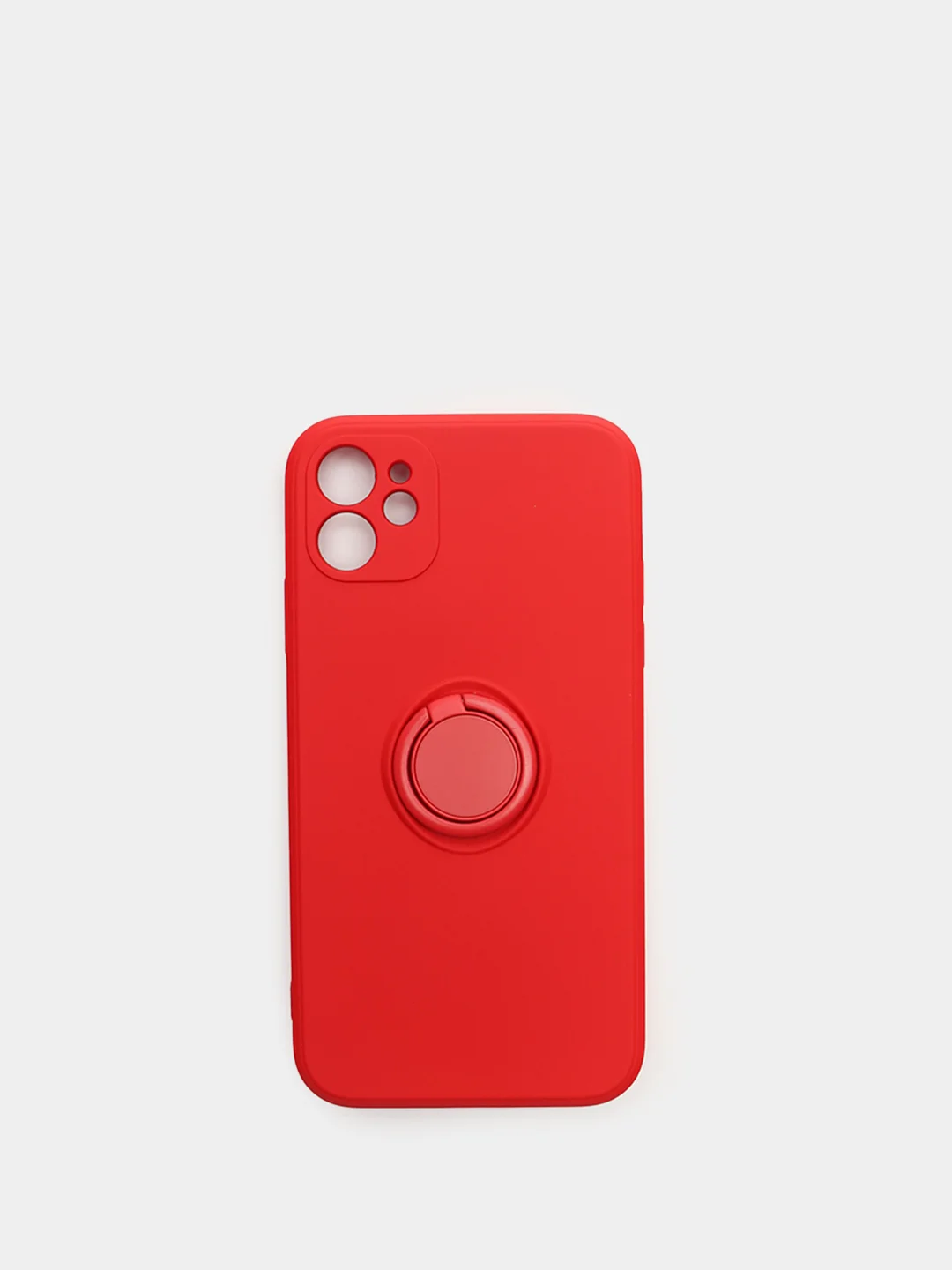 Красный чехол силиконовый с кольцом для iPhone 11, 12, 12 Pro Max, 13, 13 mini айфон про макс