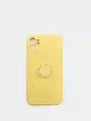 Желтый чехол силиконовый с кольцом для iPhone 11, 12, 12 Pro Max, 13, 13 mini айфон про макс
