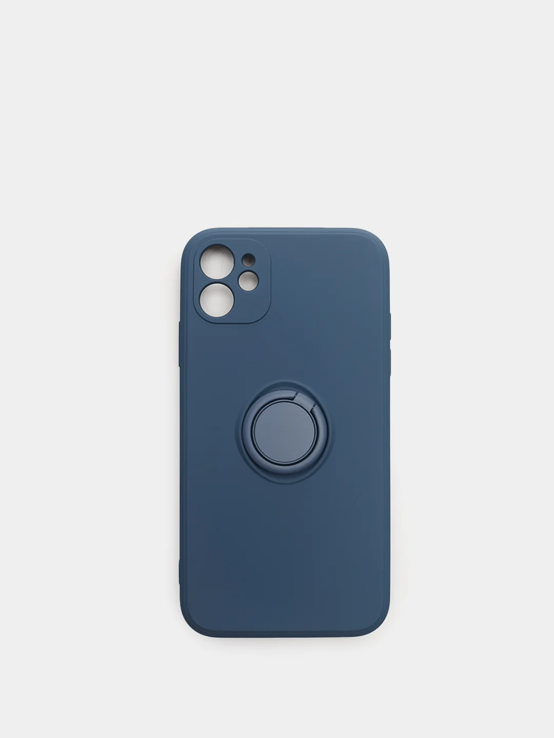 Синий чехол силиконовый с кольцом для iPhone 11, 12, 12 Pro Max, 13, 13 mini айфон про макс