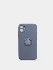 Синий меланж чехол силиконовый с кольцом для iPhone 11, 12, 12 Pro Max, 13, 13 mini айфон про макс