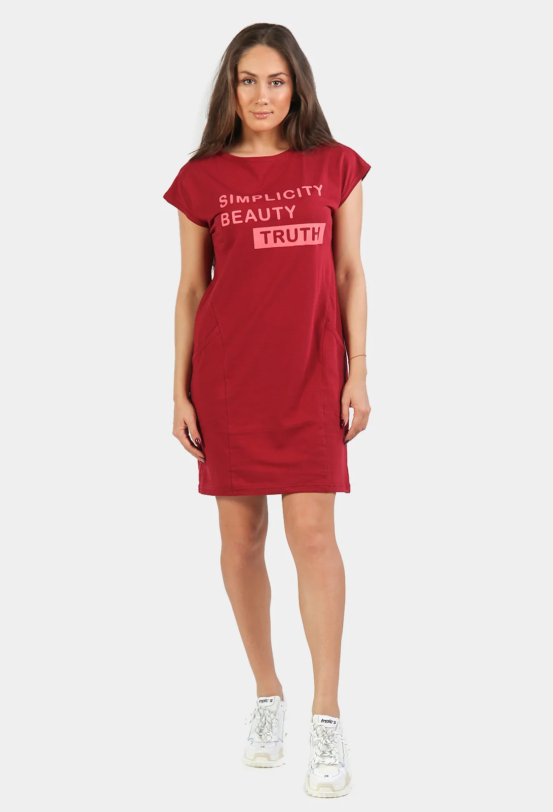 Платье рельефное Simplicity КП1327П4 бордовое, KLERY