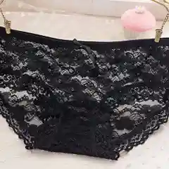 Черный женские кружевные трусы слипы