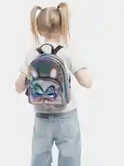 Угольный рюкзак детский ушки и бантиком