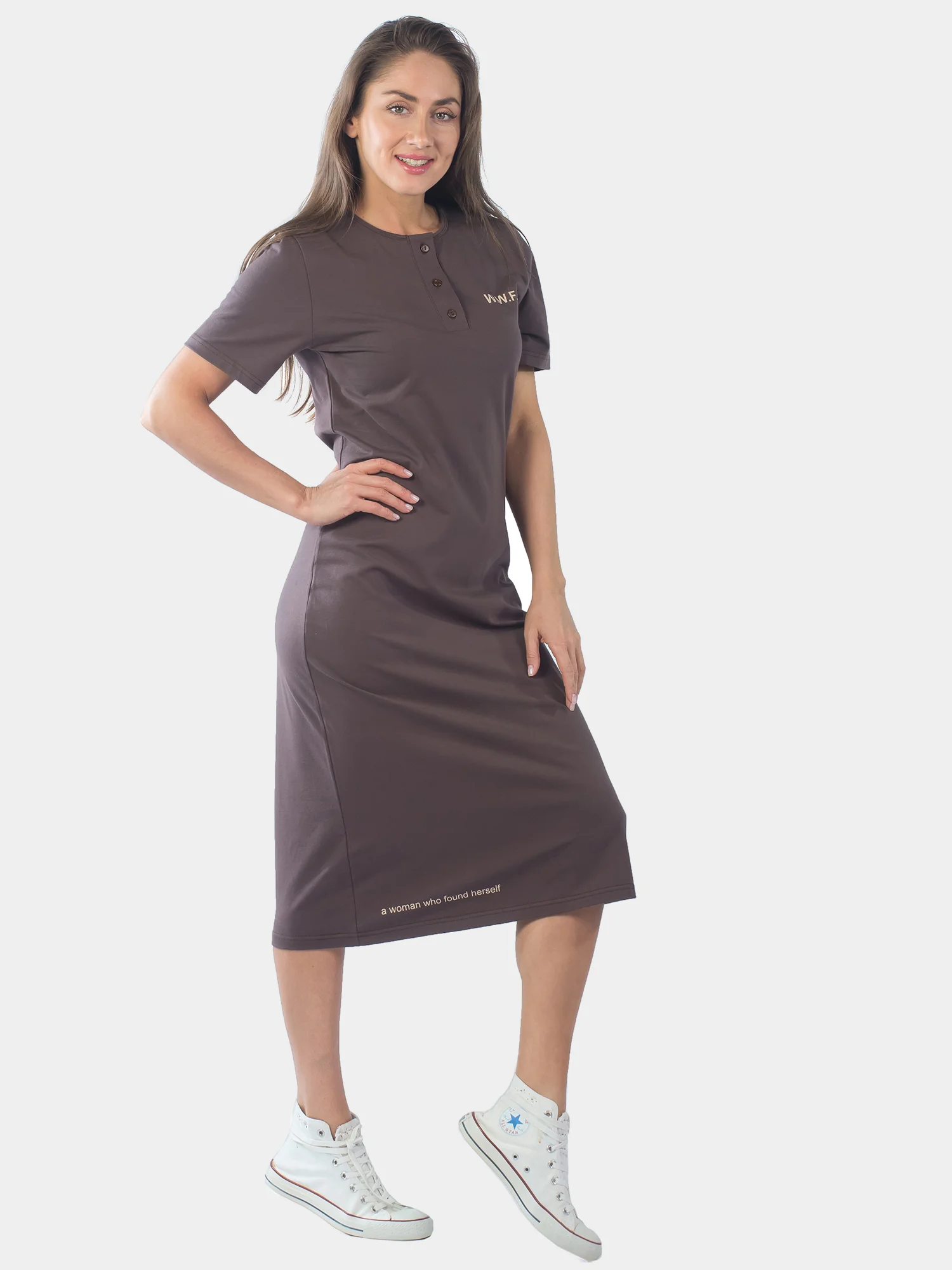 Платье женское KLERY, коричневое, КЛП1465П2