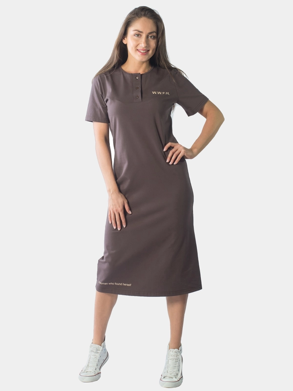 Платье женское KLERY, коричневое, КЛП1465П2