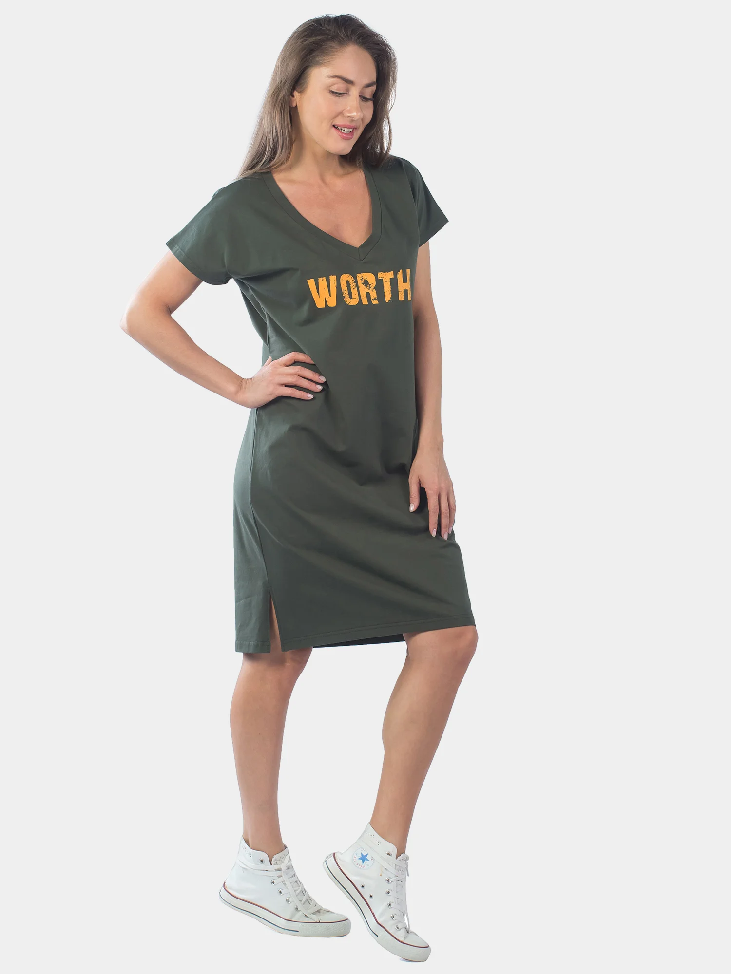 Платье женское WORTH КЛП1469П2 хаки, KLERY