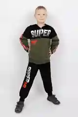 Хаки детский спортивный костюм из футера (104)