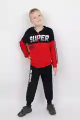 Красный детский спортивный костюм из футера (104)