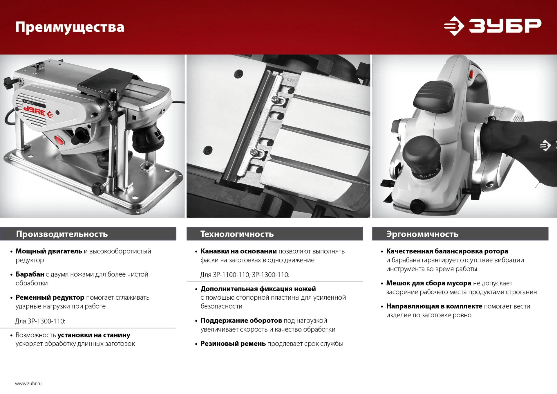 Рубанок ЗУБР ЗР-950-82