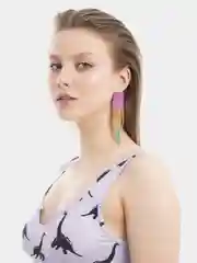 Радужные серьги, со стразами