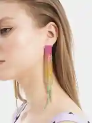 Радужные серьги, со стразами