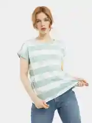 Женская футболка, в крупную полоску, из хлопка