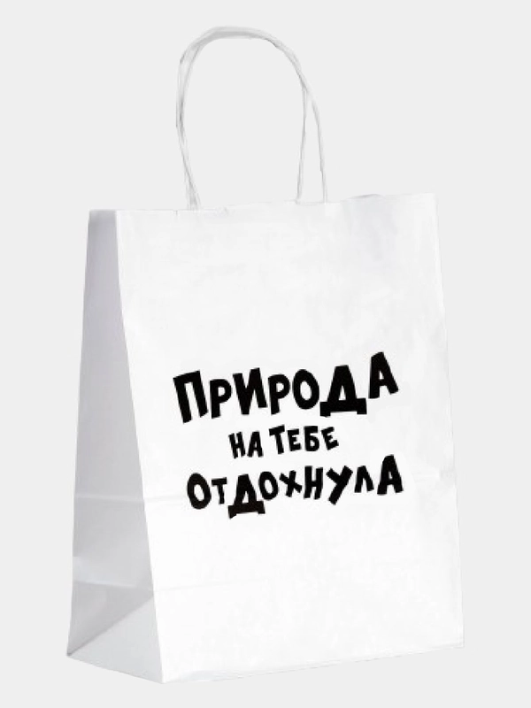 Пакет подарочный с приколами "Природа на тебе отдохнула"