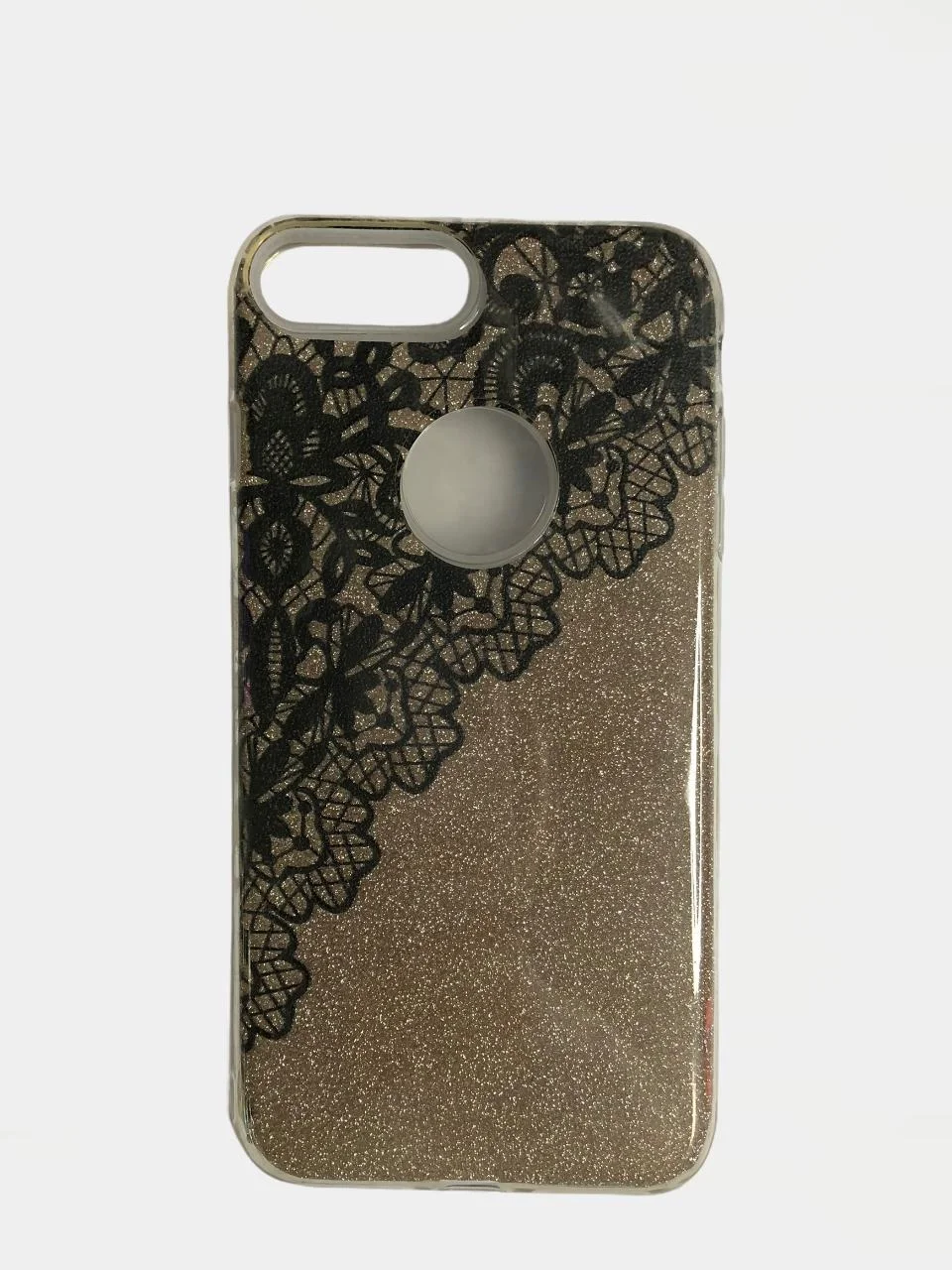 Золотой чехол для iPhone 7 Plus iPhone 8 Plus двухкомпанентный блестки с рисунком