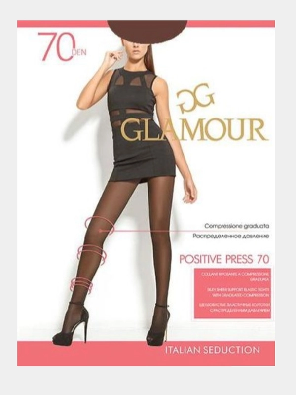 Колготки поддерживающие,антицеллюлитные,Glamour Positive Press 70 ден