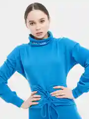 Голубой платье свитшот с корсетом
