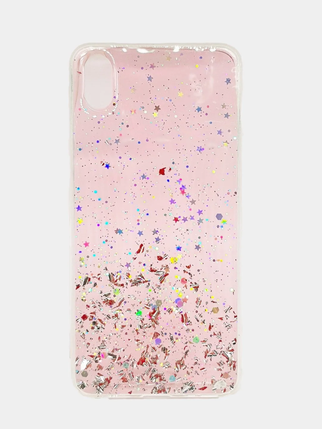 Конфетный чехол на Samsung S10 прозрачный с блестками, силиконовый