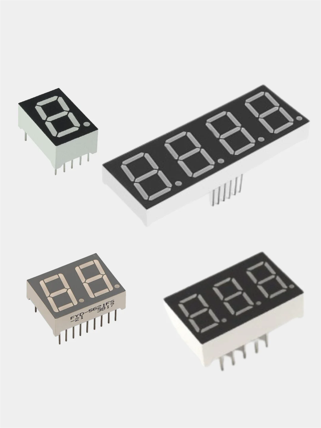 Индикаторы 7-сегментные, высота символа - 0.28", цвет - красный купить ...