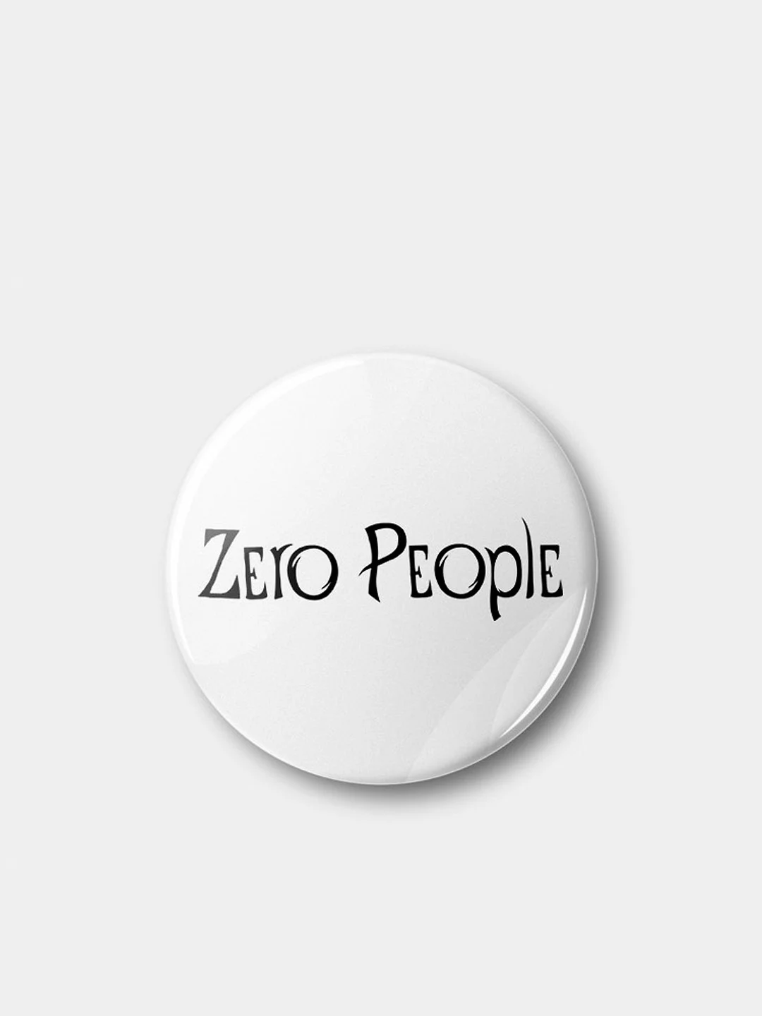 Белый значок "Zero People", 37 мм