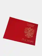 Красный обложка для паспорта с гербом натуральная кожа / Обложка герб / Обложка для паспорта РФ