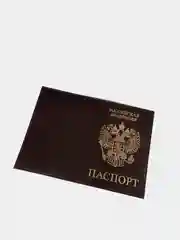Коричневый обложка для паспорта с гербом натуральная кожа / Обложка герб / Обложка для паспорта РФ