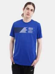 Футболка мужская Under Armour быстросохнущая, синяя, принт логотип