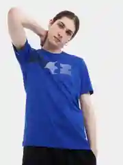 Футболка мужская Under Armour быстросохнущая, синяя, принт логотип