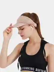 Коралловый меланж повязка с козырьком