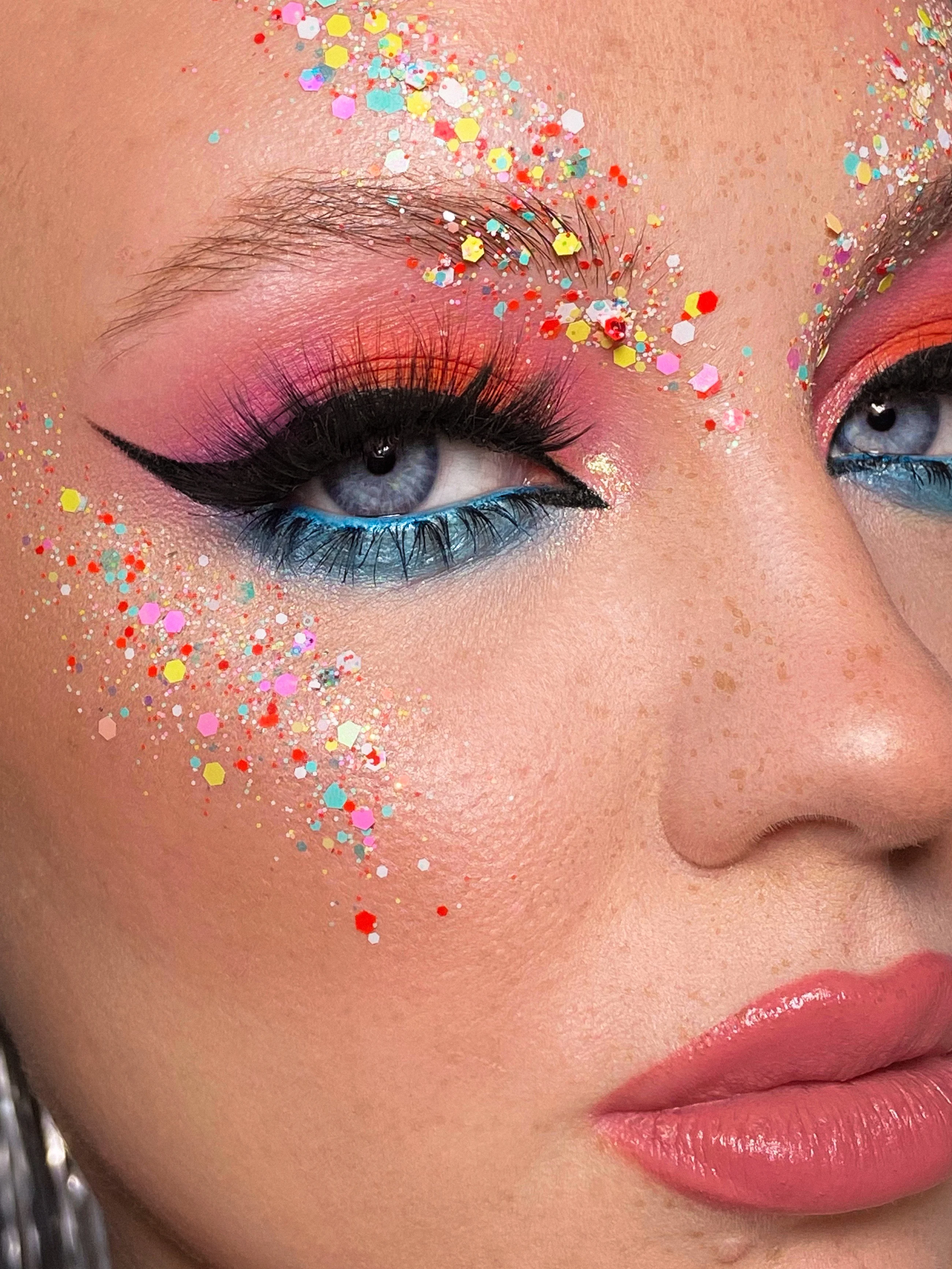Queridos Glitters. Глиттергель. Блёстки для лица и тела. Цвет "Кэнди" 3 мл