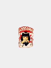 Значок на одежду "GODDAMN", пин на булавке деревянный