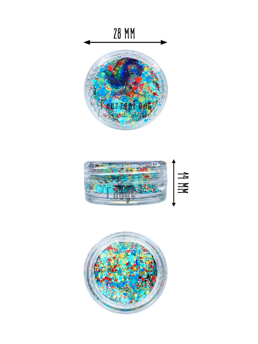 Queridos Glitters. Глиттергель. Блёстки для лица и тела. Цвет "Гладь" 3 мл