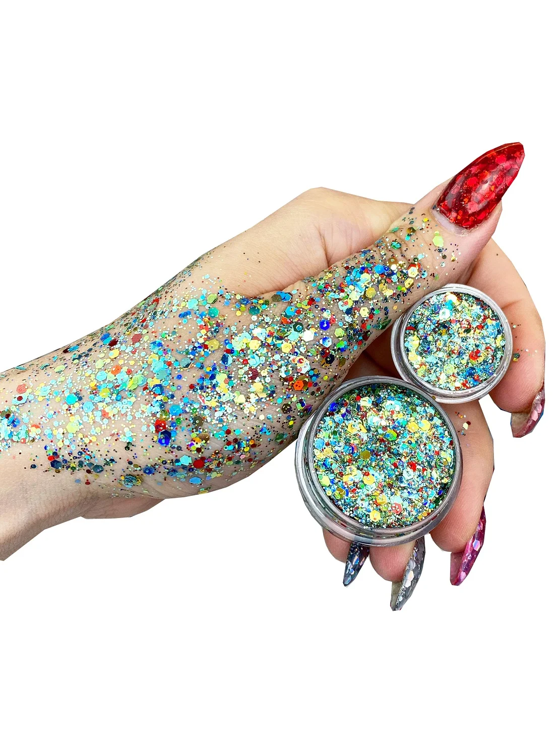 Queridos Glitters. Глиттергель. Блёстки для лица и тела. Цвет "Гладь" 3 мл