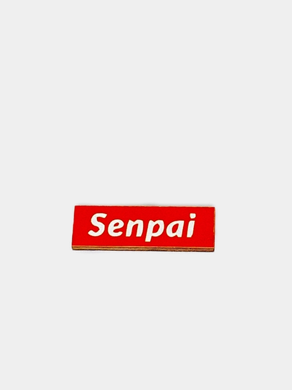 Значок на одежду "Senpai", пин на булавке деревянный