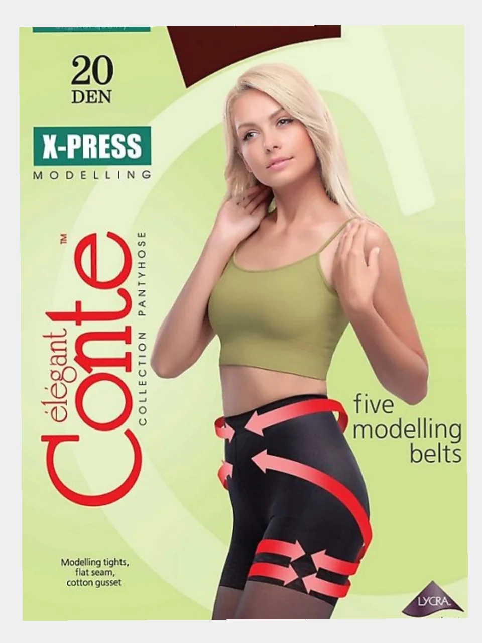 Колготки с сильной коррекцией 7 зон и эффектом push-up, Conte X -Press 20