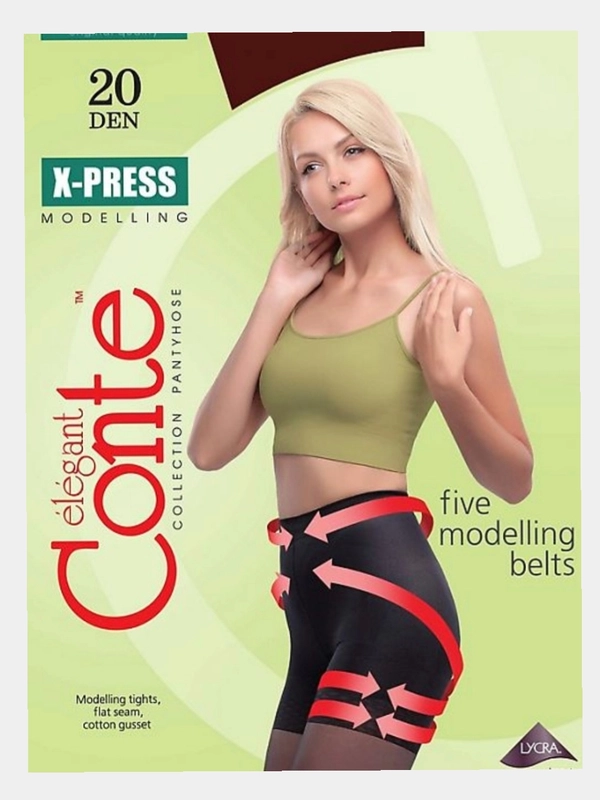 Колготки с сильной коррекцией 7 зон и эффектом push-up, Conte X -Press 20