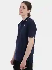 Футболка мужская Reebok, поло, синяя, однотонная