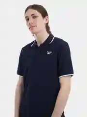 Футболка мужская Reebok, поло, синяя, однотонная