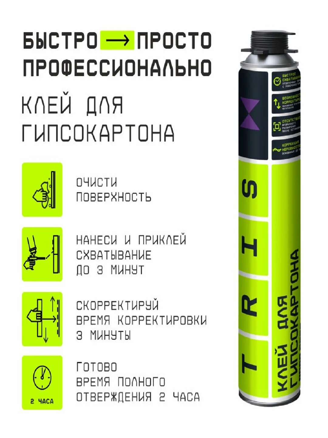 Клей для гипсокартона GYPS FIX Клей строительный универсальный  Клей-пена для гипсакартона