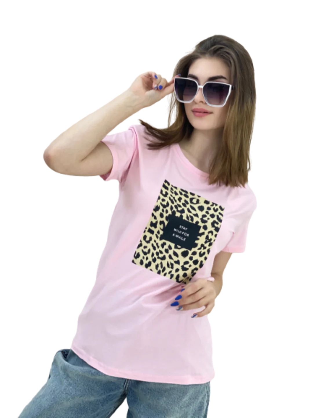 Розовый футболка Stay wild