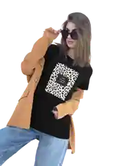 Черный футболка Stay wild