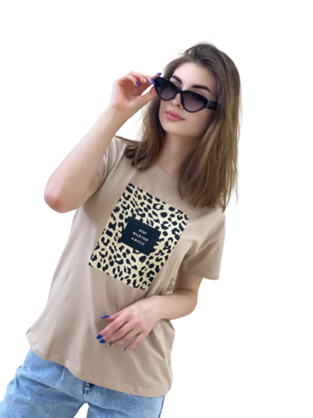 Бежевый футболка Stay wild