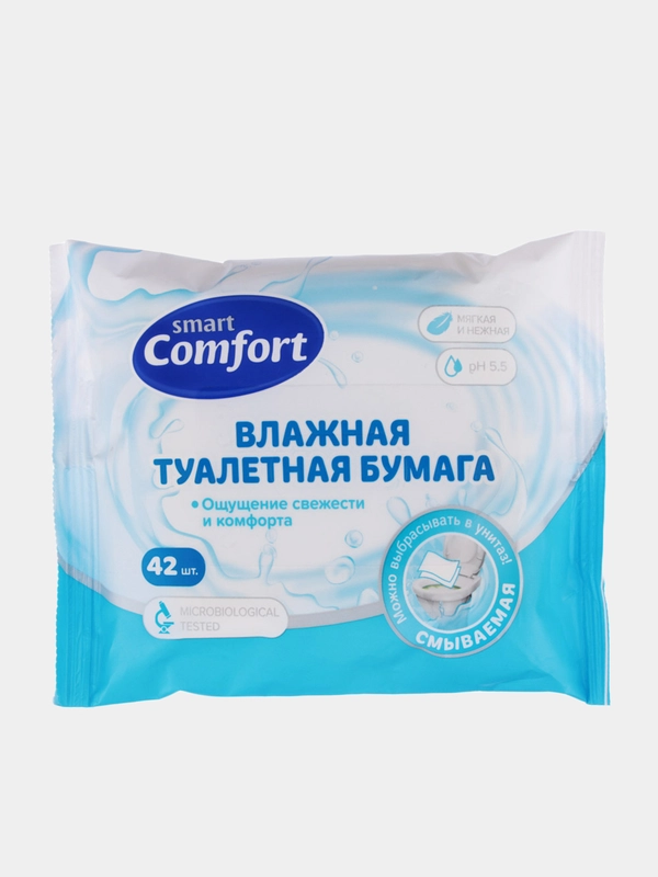 Туалетная бумага влажная Comfort smart ромашкой, 42 шт