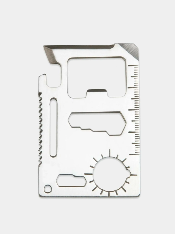 Мультитул-кредитка для выживания Survival Tool EDC, 11 в 1, серебристый